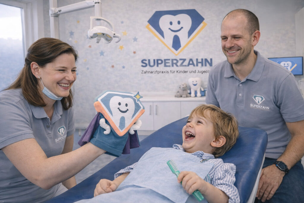 Kinderzahnarzt Unterföhring behandelt ein Kind einfühlsam bei Zahnarztangst